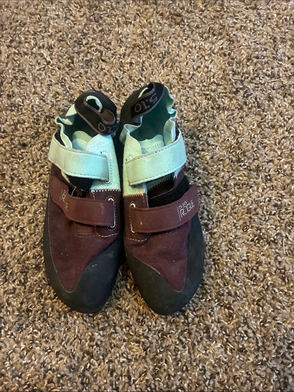 Women’s adidas 5.10 Rogue Climbing Shoes in Burgundy and Mint